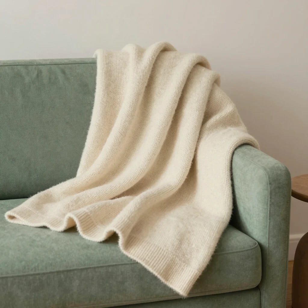 Chunky Cream Knit Throw