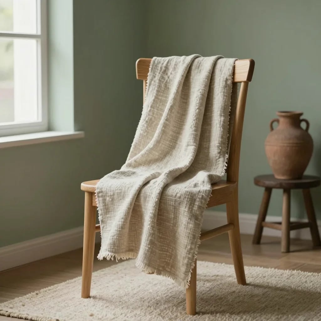 Mushroom Linen Throw